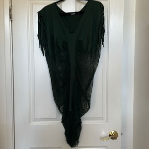 Rebeltude shredded green fairy dress size m